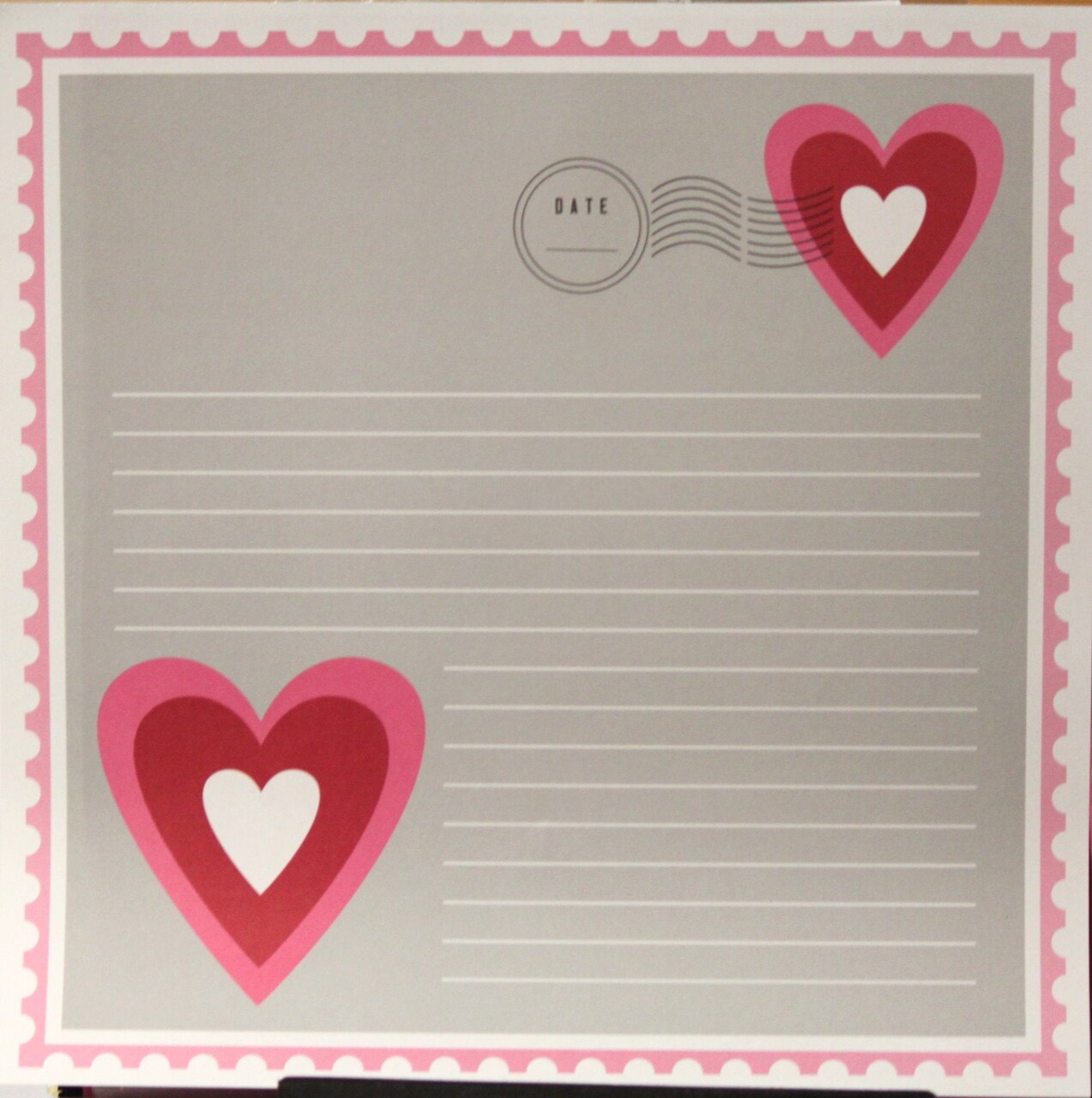 Ki Memories 12 x 12 Valentine's Day Love Letter Scrapbook Paper